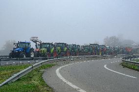 Farmers Protest And Blockade On Highway A64 - France
