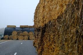 Farmers Protest And Blockade On Highway A64 - France
