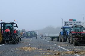 Farmers Protest And Blockade On Highway A64 - France