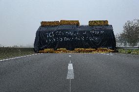 Farmers Protest And Blockade On Highway A64 - France