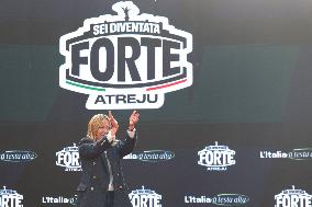 Giorgia Meloni And Daughter At Last Day of Atreyu 2025 - Rome