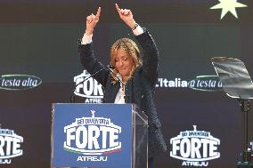 Giorgia Meloni And Daughter At Last Day of Atreyu 2025 - Rome