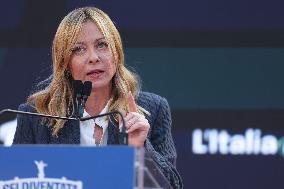 Giorgia Meloni And Daughter At Last Day of Atreyu 2025 - Rome