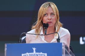Giorgia Meloni And Daughter At Last Day of Atreyu 2025 - Rome