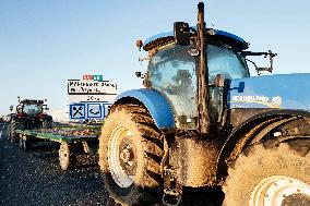 Farmers Protest And Block On Highway A64 - France