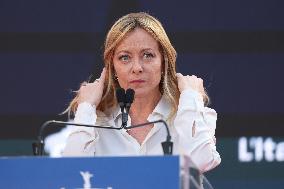 Giorgia Meloni And Daughter At Last Day of Atreyu 2025 - Rome