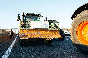 Farmers Protest And Block On Highway A64 - France
