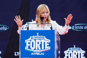 Giorgia Meloni At Last Day of Atreyu 2025 - Rome