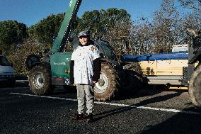 Farmers Protest And Block On Highway A64 - France