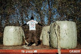 Farmers Protest And Block On Highway A64 - France