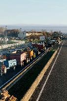 Farmers Protest And Block On Highway A64 - France