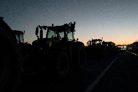 Farmers Protest And Block On Highway A64 - France