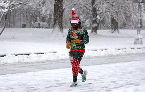 Snow During Winter Storm - NYC