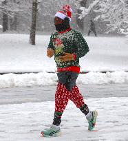 Snow During Winter Storm - NYC