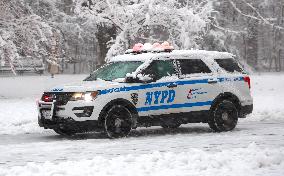 Snow During Winter Storm - NYC