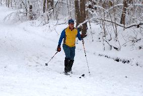 Snow During Winter Storm - NYC
