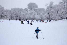 Snow During Winter Storm - NYC