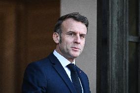 Emmanuel Macron welcomes Nikos Christodoulides at the Elysee FA