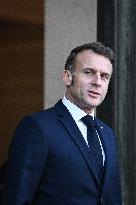 Emmanuel Macron welcomes Nikos Christodoulides at the Elysee FA