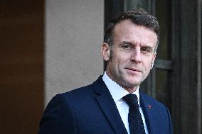 Emmanuel Macron welcomes Nikos Christodoulides at the Elysee FA