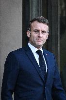 Emmanuel Macron welcomes Nikos Christodoulides at the Elysee FA