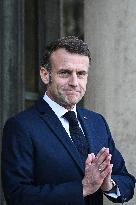 Emmanuel Macron welcomes Nikos Christodoulides at the Elysee FA