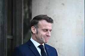 Emmanuel Macron welcomes Nikos Christodoulides at the Elysee FA