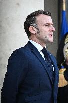Emmanuel Macron welcomes Nikos Christodoulides at the Elysee FA