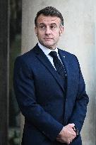 Emmanuel Macron welcomes Nikos Christodoulides at the Elysee FA