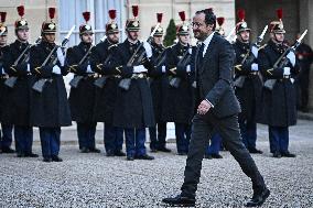 Emmanuel Macron welcomes Nikos Christodoulides at the Elysee FA
