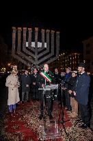 Chanukkiah Lighting Ceremony in Piazza Barberini - Rome
