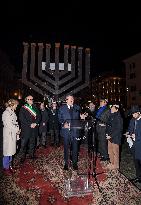 Chanukkiah Lighting Ceremony in Piazza Barberini - Rome