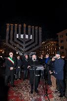 Chanukkiah Lighting Ceremony in Piazza Barberini - Rome
