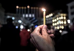 Chanukkiah Lighting Ceremony in Piazza Barberini - Rome