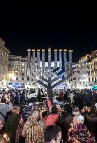 Chanukkiah Lighting Ceremony in Piazza Barberini - Rome