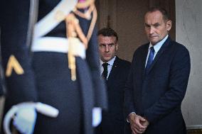 Emmanuel Macron welcomes Edgars Rinkevics at the Elysee FA