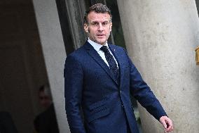 Emmanuel Macron welcomes Edgars Rinkevics at the Elysee FA