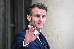 Emmanuel Macron welcomes Edgars Rinkevics at the Elysee FA