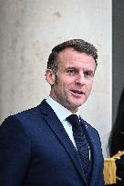 Emmanuel Macron welcomes Edgars Rinkevics at the Elysee FA