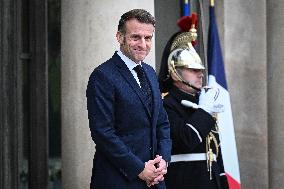 Emmanuel Macron welcomes Edgars Rinkevics at the Elysee FA