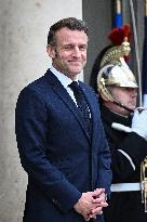Emmanuel Macron welcomes Edgars Rinkevics at the Elysee FA