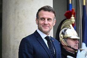 Emmanuel Macron welcomes Edgars Rinkevics at the Elysee FA
