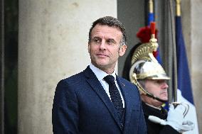 Emmanuel Macron welcomes Edgars Rinkevics at the Elysee FA