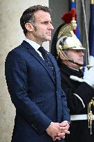 Emmanuel Macron welcomes Edgars Rinkevics at the Elysee FA