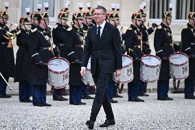 Emmanuel Macron welcomes Edgars Rinkevics at the Elysee FA