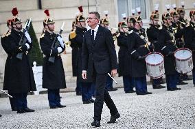 Emmanuel Macron welcomes Edgars Rinkevics at the Elysee FA