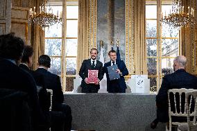 Press Conference of Emmanuel Macron With Nikos Christodoulides - Paris