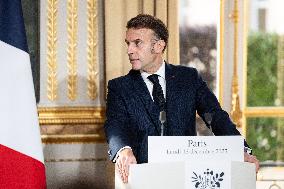 Press Conference of Emmanuel Macron With Nikos Christodoulides - Paris