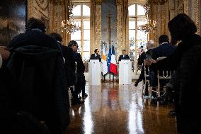 Press Conference of Emmanuel Macron With Nikos Christodoulides - Paris