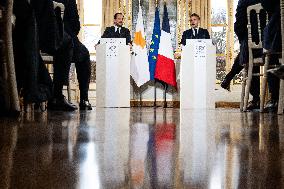 Press Conference of Emmanuel Macron With Nikos Christodoulides - Paris